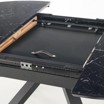 Фото3.Розкладний стіл VERTIGO 130 (180) x130 Halmar чорний мармур
